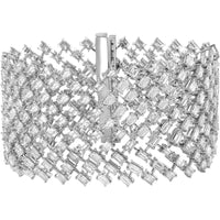 Ruchi New York - Nevasca Diamond Baguette Wide Bracelet in 18K White Gold