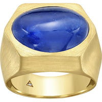 Ruchi New York - Ocea 9.86 Carat Cabochon Blue Sapphire Cocktail Ring in 18K Yellow Gold - Ruchi New York