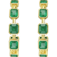 Ruchi New York - Olana Emerald Hoop Earrings in 18K Yellow Gold