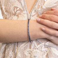 Ruchi New York - Ombré Blue Sapphire Tennis Bracelet in 18K White Gold