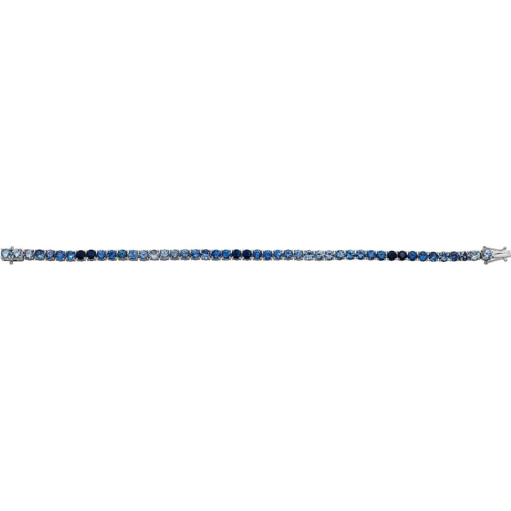 Ruchi New York - Ombré Blue Sapphire Tennis Bracelet in 18K White Gold