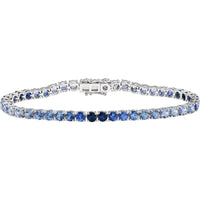 Ruchi New York - Ombré Blue Sapphire Tennis Bracelet in 18K White Gold
