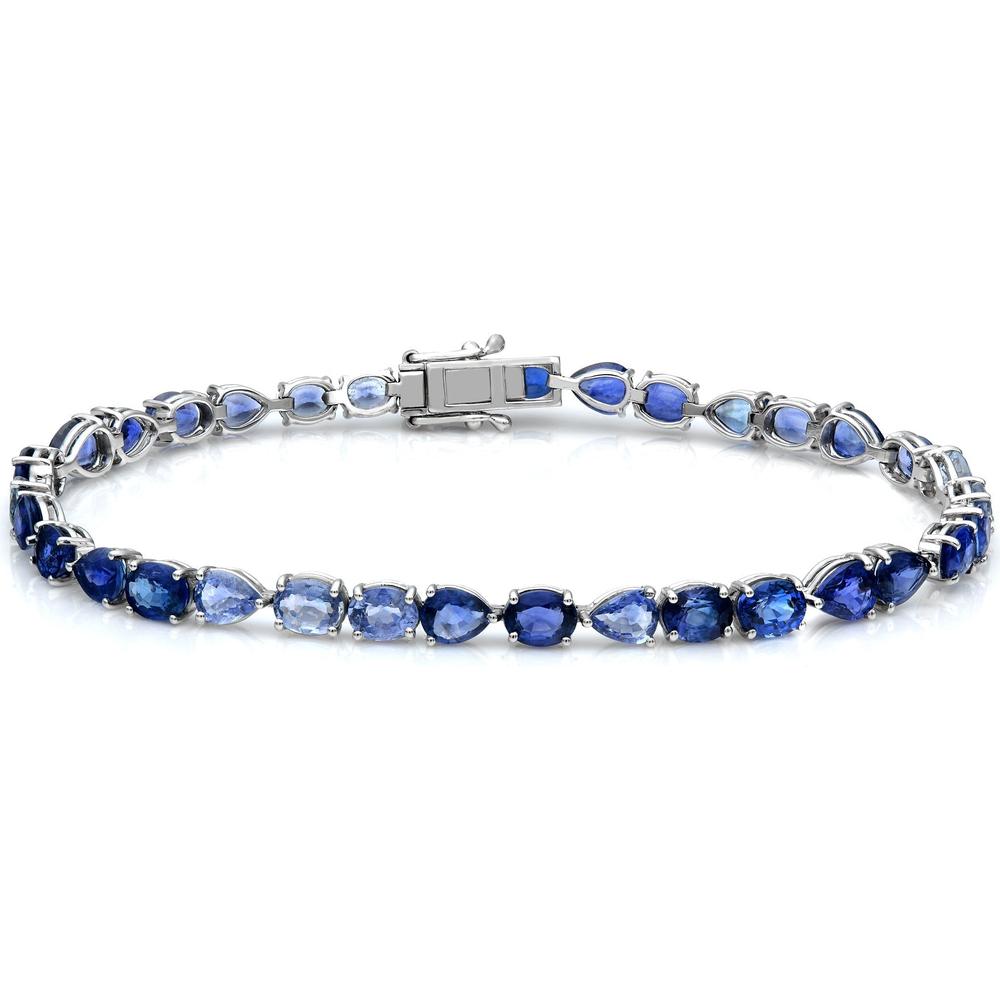 Ruchi New York - Ondine Blue Sapphire Tennis Bracelet in 18K White Gold