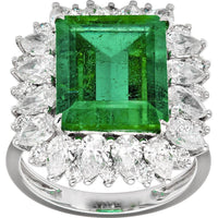 Ruchi New York - Opera Emerald Cocktail Ring in 18K White Gold