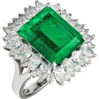Ruchi New York - Opera Emerald Cocktail Ring in 18K White Gold