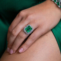 Ruchi New York - Opera Emerald Cocktail Ring in 18K White Gold