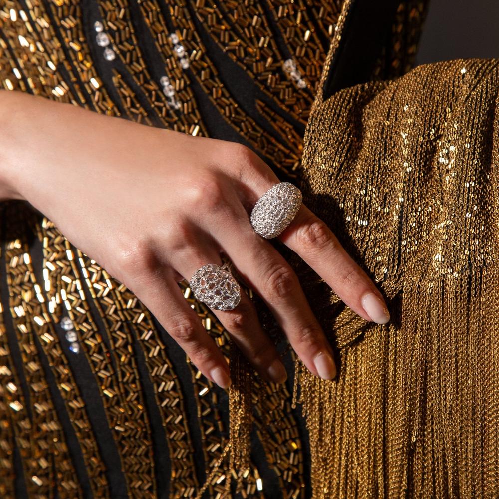 Ruchi New York - Orion Rosecut Cocktail Ring in 14K White Gold