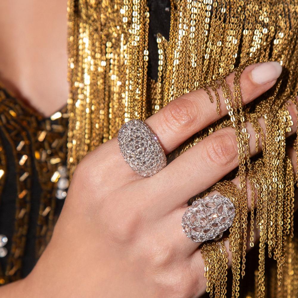 Ruchi New York - Orion Rosecut Cocktail Ring in 14K White Gold