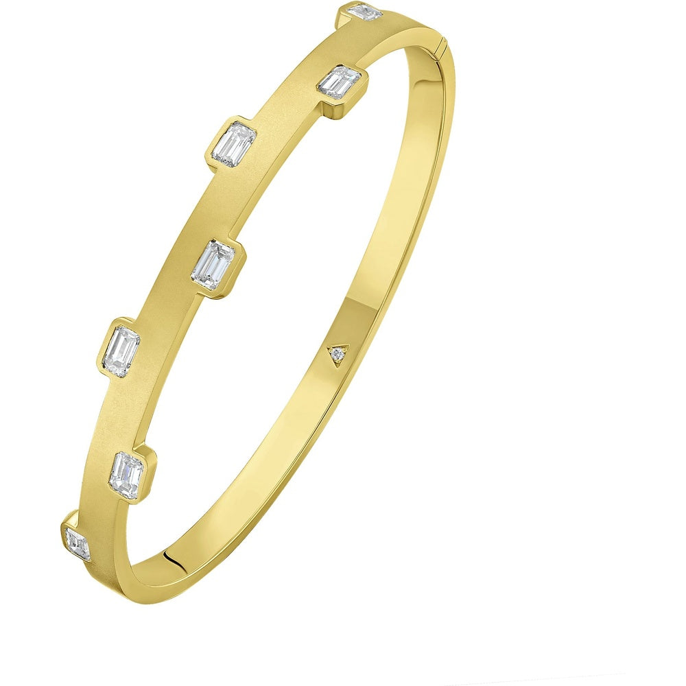 Ruchi New York - Palma Baguette Diamond Bangle Bracelet in 18K Yellow Gold - Ruchi New York