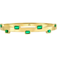 Ruchi New York - Palma Colombian Emerald Slim Bangle Bracelet in 18K Yellow Gold - Ruchi New York