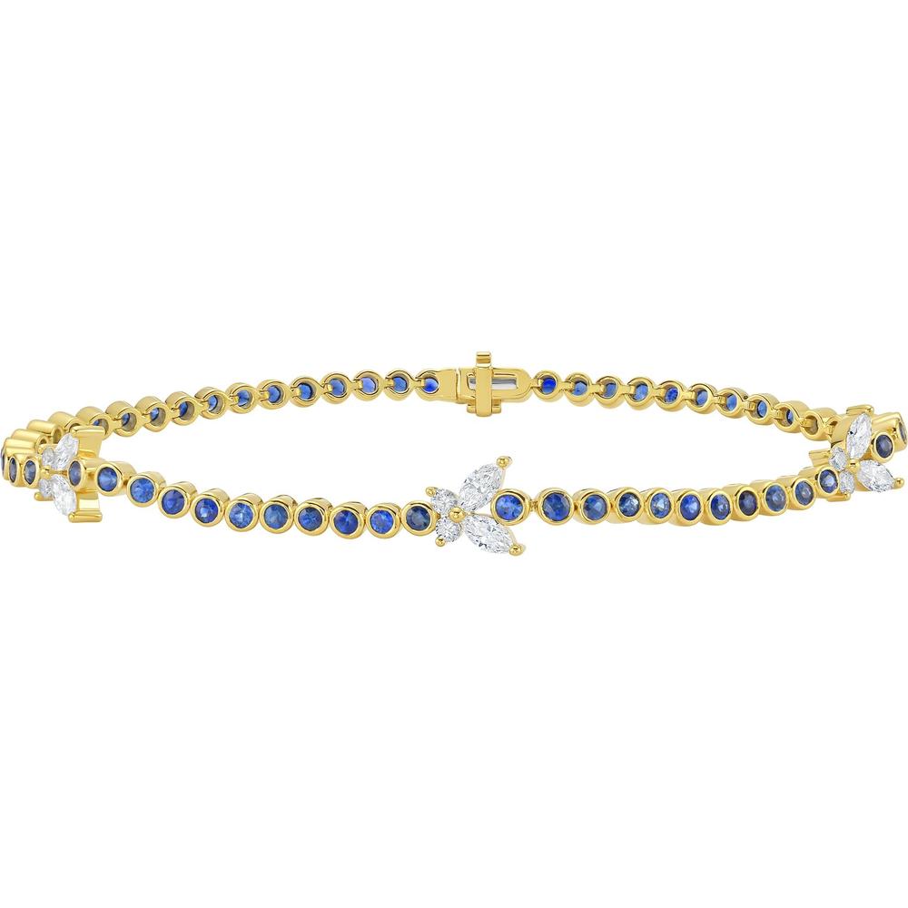 Ruchi New York - Papillon Blue Sapphire Butterfly Bracelet in 18K Yellow Gold