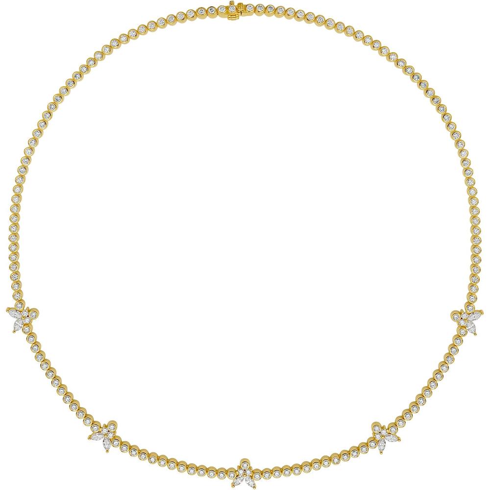 Ruchi New York - Papillon Diamond Butterfly Tennis Necklace in 18K Yellow Gold
