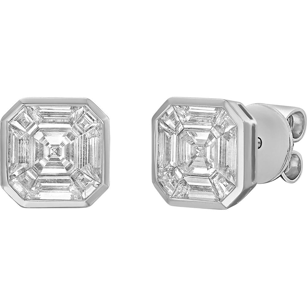 Ruchi New York - Paradis Diamond Stud Earrings in 18K White Gold