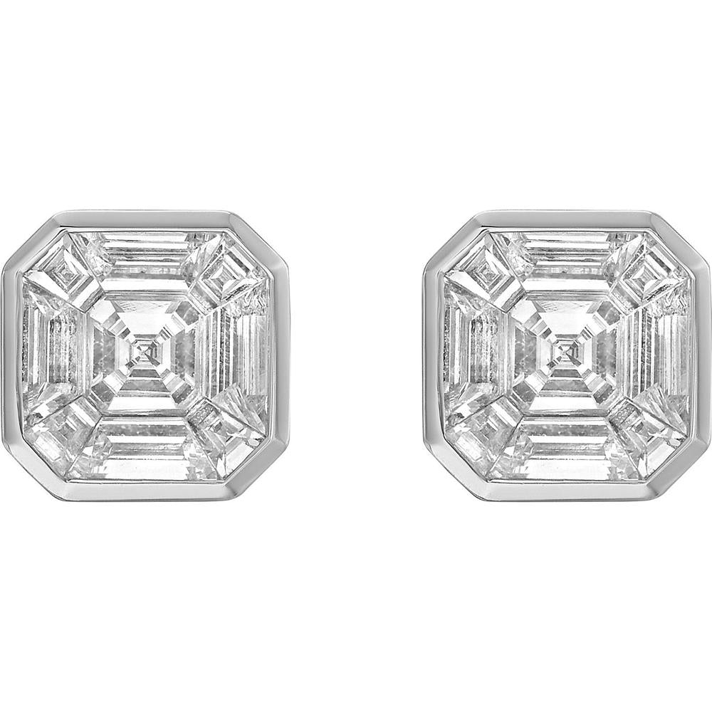 Ruchi New York - Paradis Diamond Stud Earrings in 18K White Gold