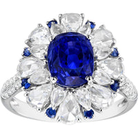 Ruchi New York - Paran Blue Sapphire and Diamond Cocktail Ring in 18K White Gold