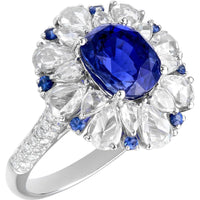 Ruchi New York - Paran Blue Sapphire and Diamond Cocktail Ring in 18K White Gold
