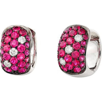 Ruchi New York - Piora Pink Sapphire Hoop Earrings in 18K Yellow Gold