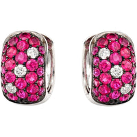 Ruchi New York - Piora Pink Sapphire Hoop Earrings in 18K Yellow Gold