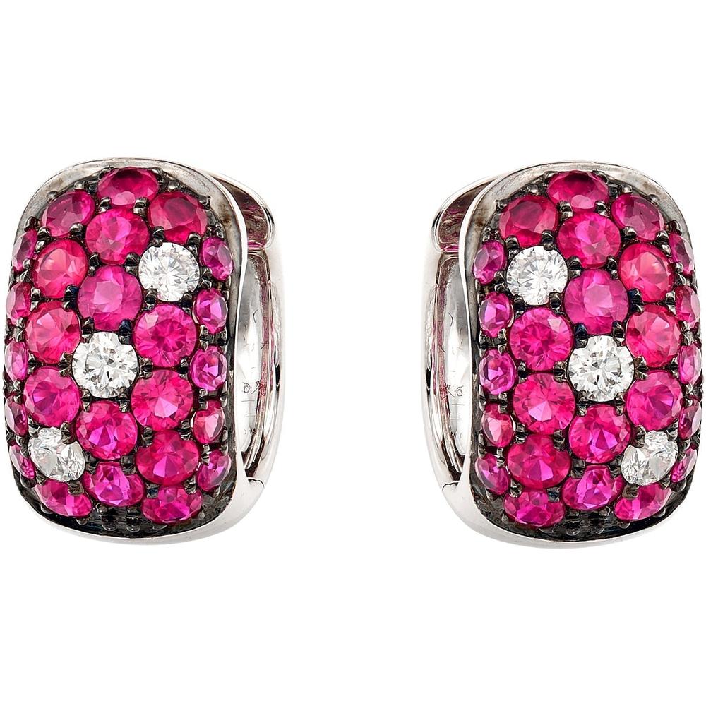 Ruchi New York - Piora Pink Sapphire Hoop Earrings in 18K Yellow Gold