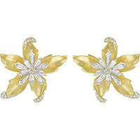 Ruchi New York - Plumeria Diamond Stud Earrings in 18K Yellow Gold