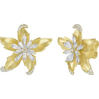 Ruchi New York - Plumeria Diamond Stud Earrings in 18K Yellow Gold