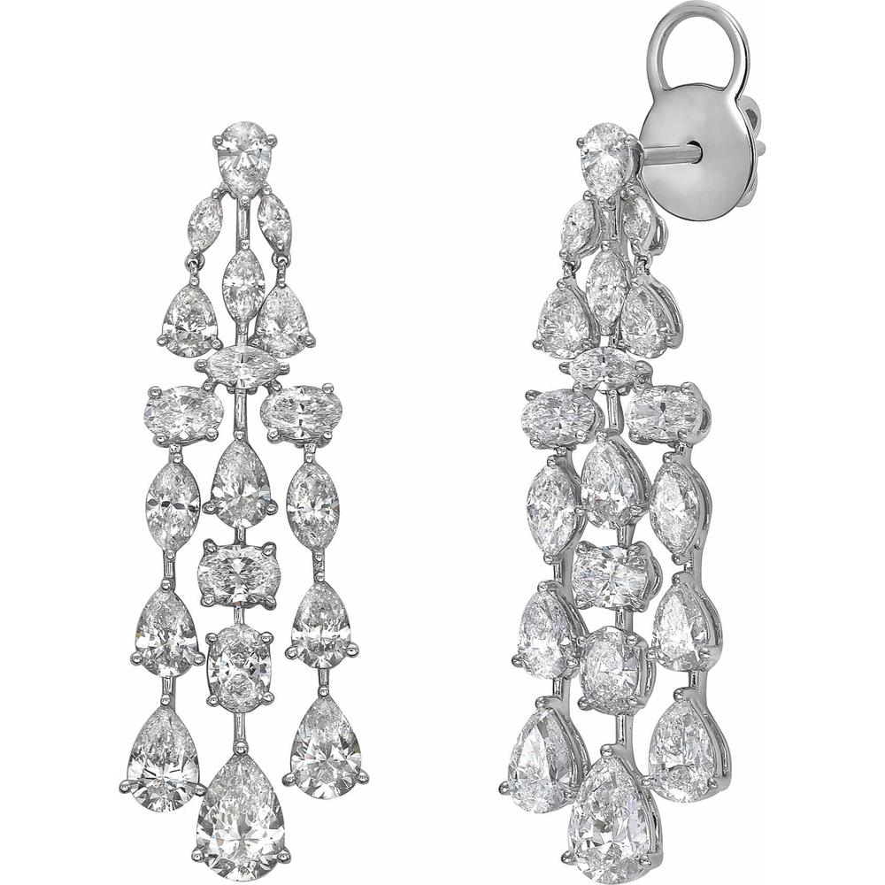 Ruchi New York - Primavera Diamond Statement Earrings in 18K White Gold