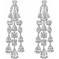 Ruchi New York - Primavera Diamond Statement Earrings in 18K White Gold