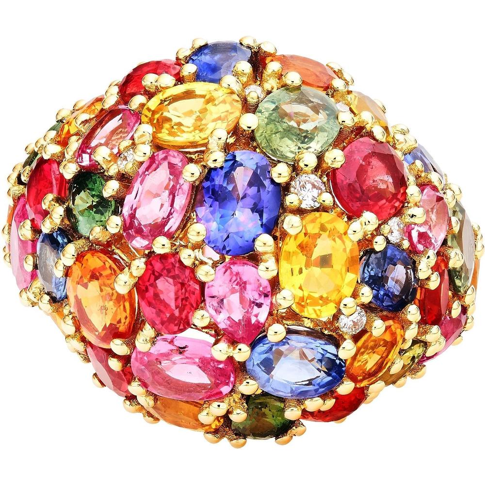 Ruchi New York - Prisma Multi-Colored Sapphire Cocktail Ring in 18K Yellow Gold