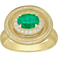 Ruchi New York - Quincy Colombian Emerald & Diamond Cocktail Ring in 18K Yellow Gold - Ruchi New York