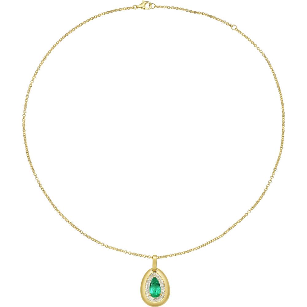 Ruchi New York - Quincy Emerald Pendant Necklace in 18K Yellow Gold