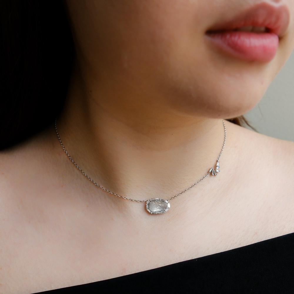 Ruchi New York - Radiance Spark Diamond Pendant Necklace in 18K White Gold