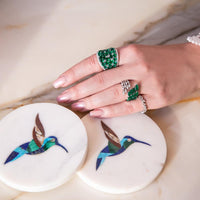 Ruchi New York - Rainforest Emerald Dome Ring in 18K White Gold