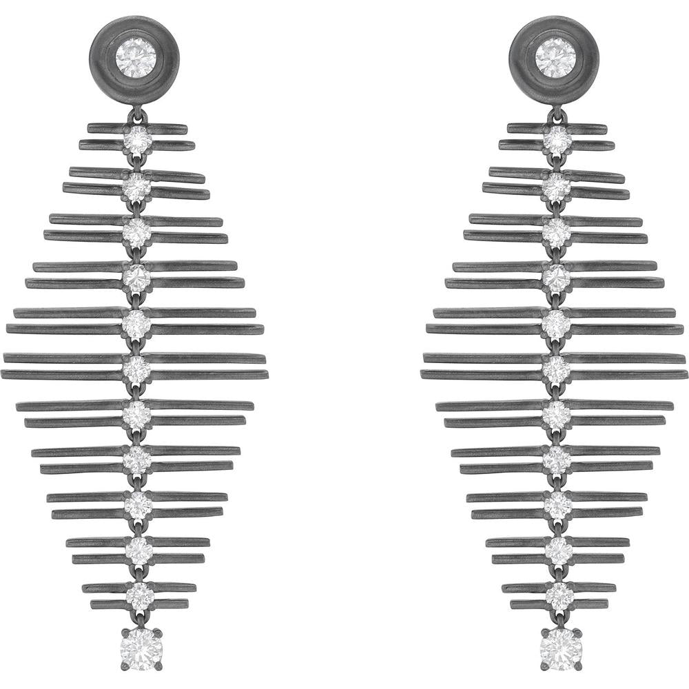 Ruchi New York - Rakel Diamond Chandelier Earrings in 18K White Gold