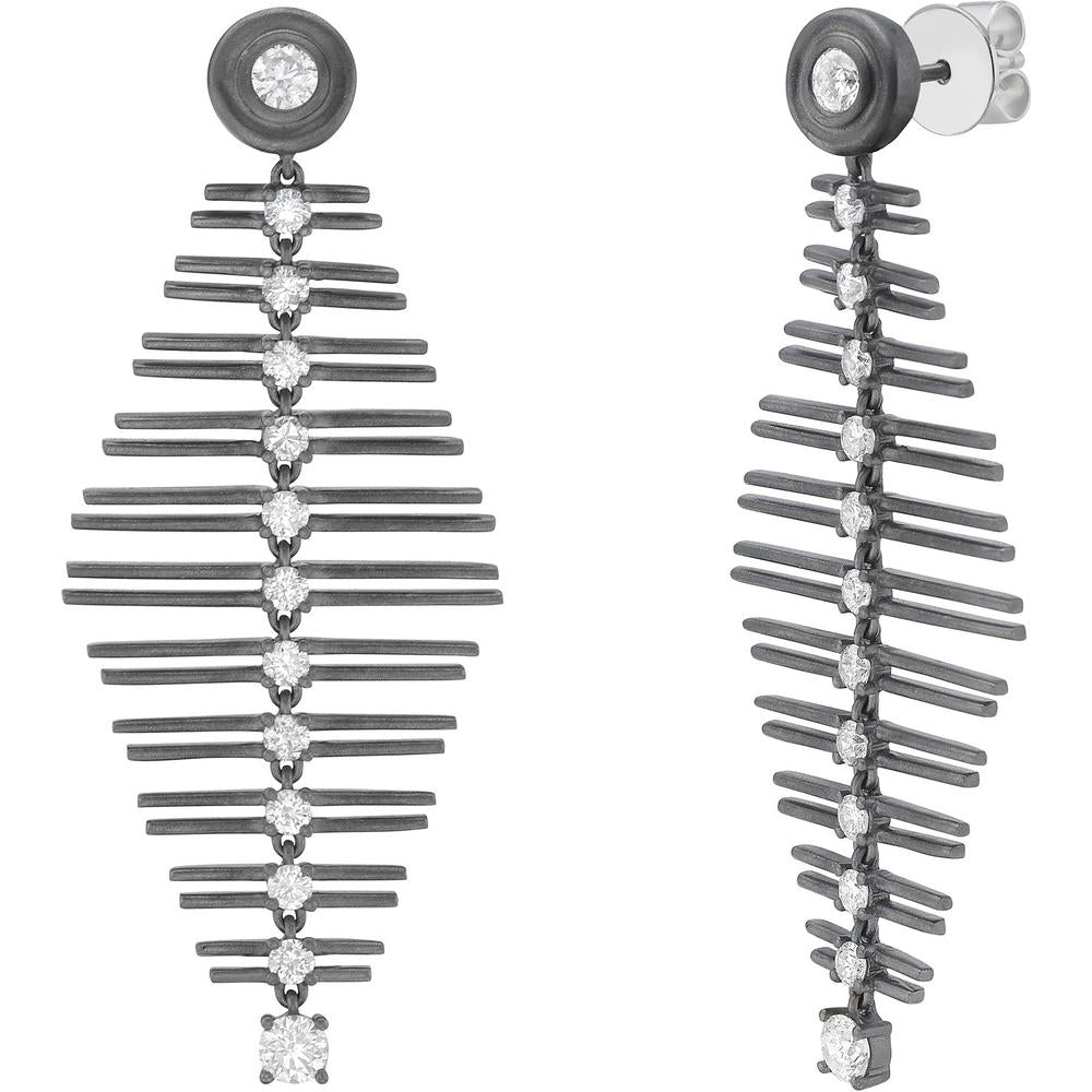 Ruchi New York - Rakel Diamond Chandelier Earrings in 18K White Gold
