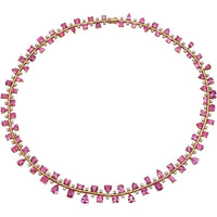 Ruchi New York - Reina Pink Sapphire Statement Necklace in 18K Rose Gold