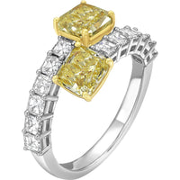 Ruchi New York - Reverie 3.26 Carat Fancy Yellow & White Diamond Wrap Ring in 18K Two-Tone Gold - Ruchi New York