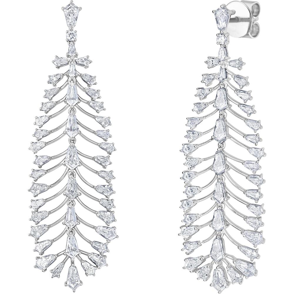 Ruchi New York - Rishi Diamond Chandelier Earrings in 18K White Gold