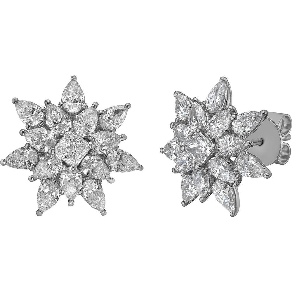 Ruchi New York - Rosee Diamond Stud Earrings in 18K White Gold
