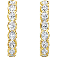 Ruchi New York - Rosette Diamond Hoop Earrings in 18K Yellow Gold