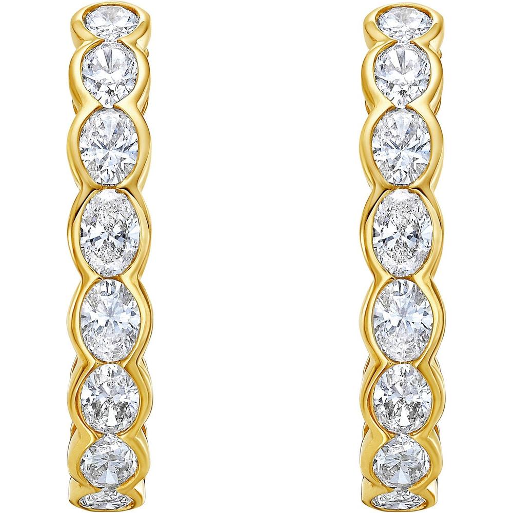 Ruchi New York - Rosette Diamond Hoop Earrings in 18K Yellow Gold