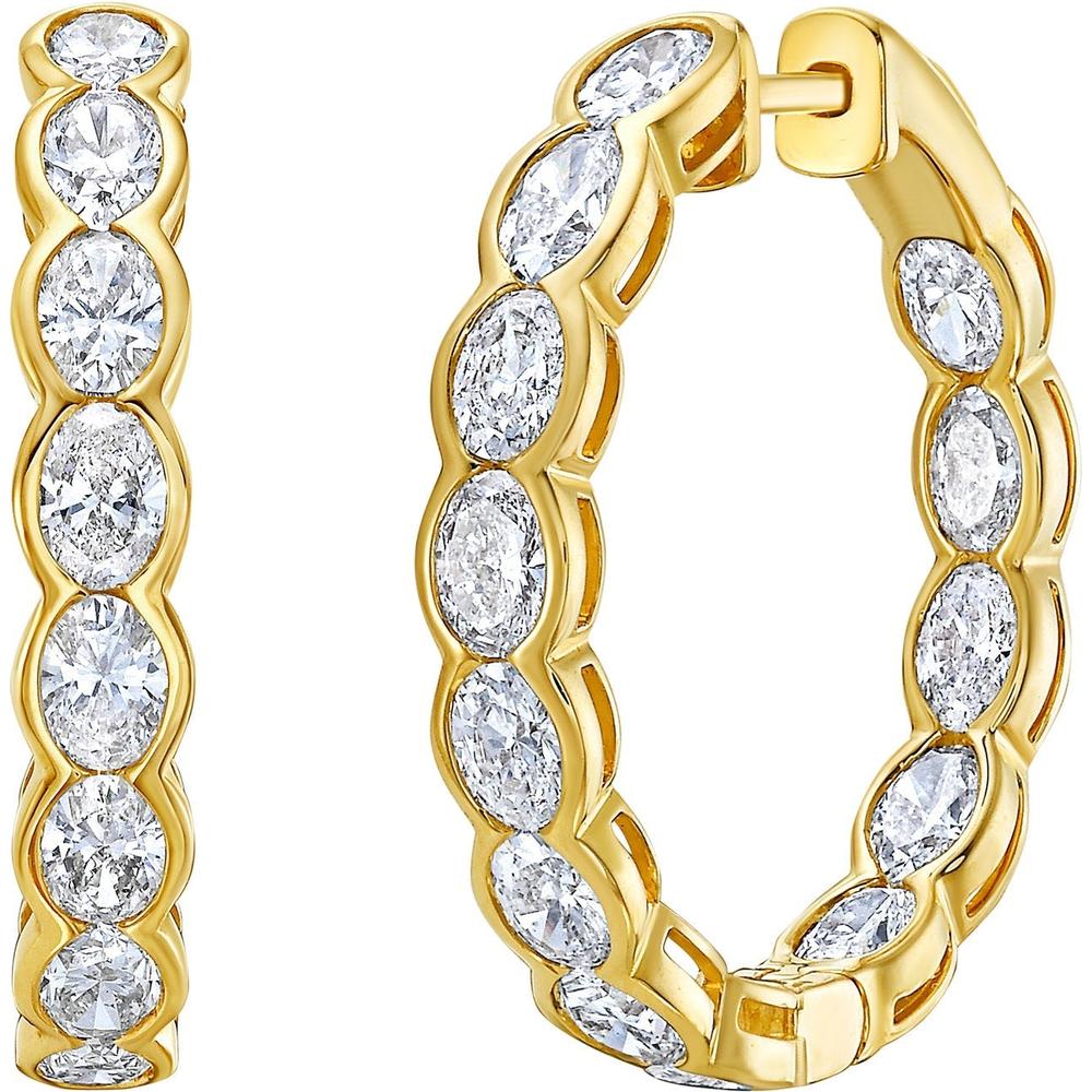 Ruchi New York - Rosette Diamond Hoop Earrings in 18K Yellow Gold