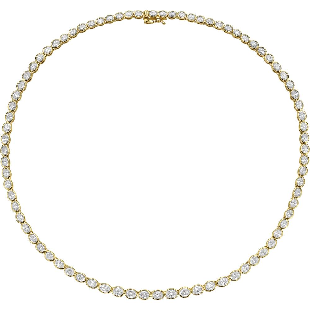 Ruchi New York - Rosette Diamond Tennis Necklace in 18K Yellow Gold