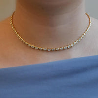Ruchi New York - Rosette Diamond Tennis Necklace in 18K Yellow Gold