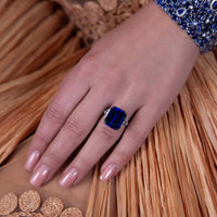 Ruchi New York - Royal Blue Sapphire Ring in 18K White Gold