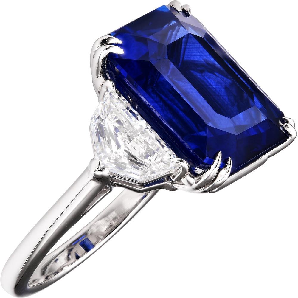 Ruchi New York - Royal Blue Sapphire Ring in 18K White Gold
