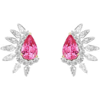 Ruchi New York - Sakura Pink Sapphire Stud Earrings in 18K White Gold