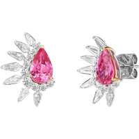 Ruchi New York - Sakura Pink Sapphire Stud Earrings in 18K White Gold