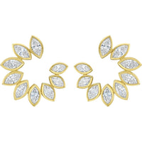Ruchi New York - Santina Diamond Crescent Shape Earrings in 18K Yellow Gold