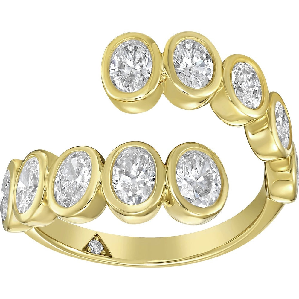 Ruchi New York - Santina Oval Diamond Bezel Wrap Ring in 18K Yellow Gold - Ruchi New York