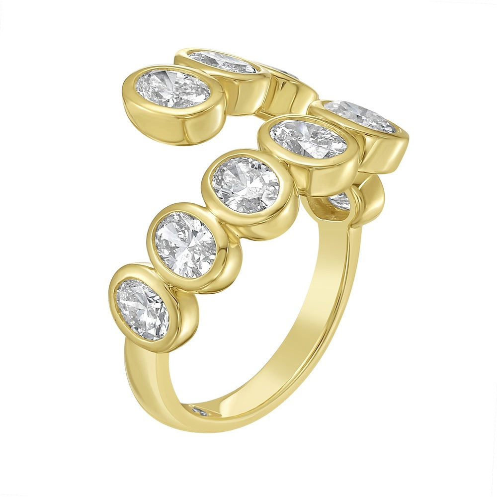 Ruchi New York - Santina Oval Diamond Bezel Wrap Ring in 18K Yellow Gold - Ruchi New York